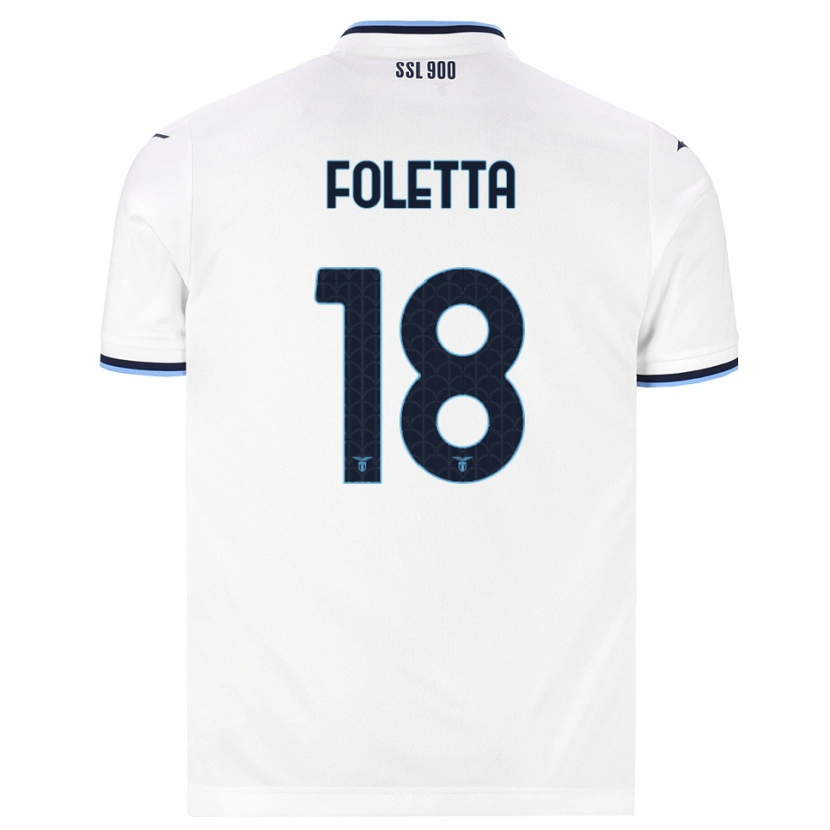 Danxen Kvinder Isabella Foletta #18 Hvid Marineblå Udebane Spillertrøjer 2026/27 Trøje T-Shirt