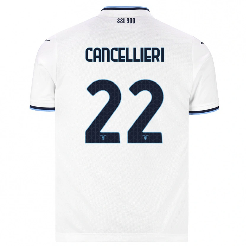 Danxen Kvinder Matteo Cancellieri #22 Hvid Marineblå Udebane Spillertrøjer 2026/27 Trøje T-Shirt