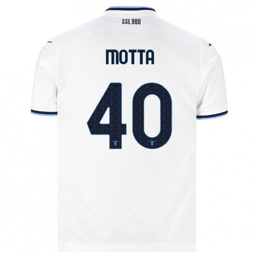 Danxen Kvinder Edoardo Motta #40 Hvid Marineblå Udebane Spillertrøjer 2026/27 Trøje T-Shirt