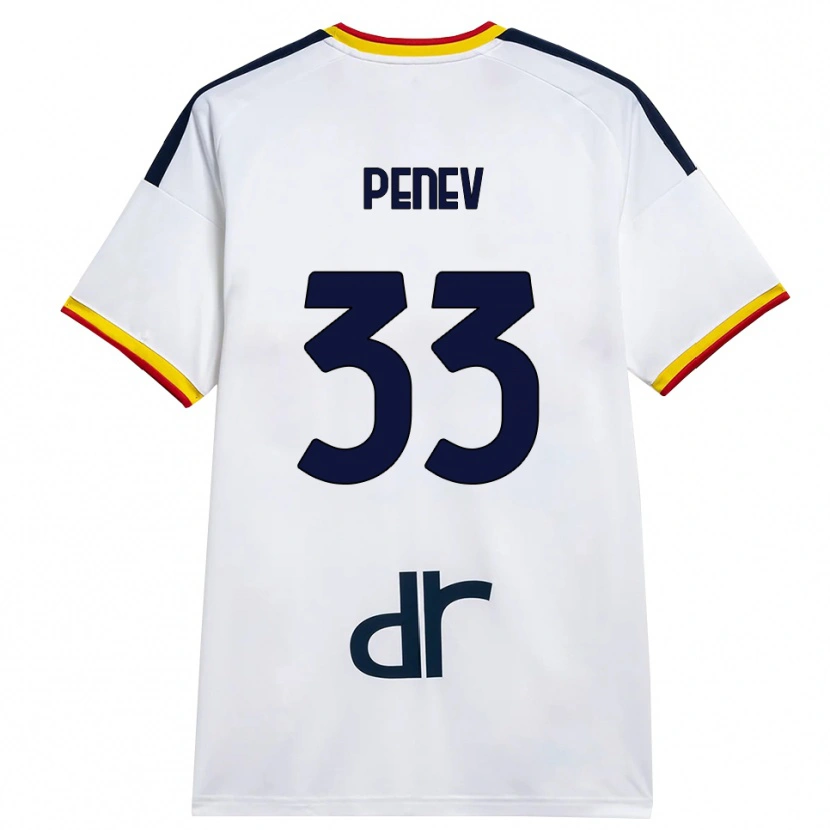 Danxen Kvinder Plamen Penev #33 Hvid Gul Rød Udebane Spillertrøjer 2026/27 Trøje T-Shirt