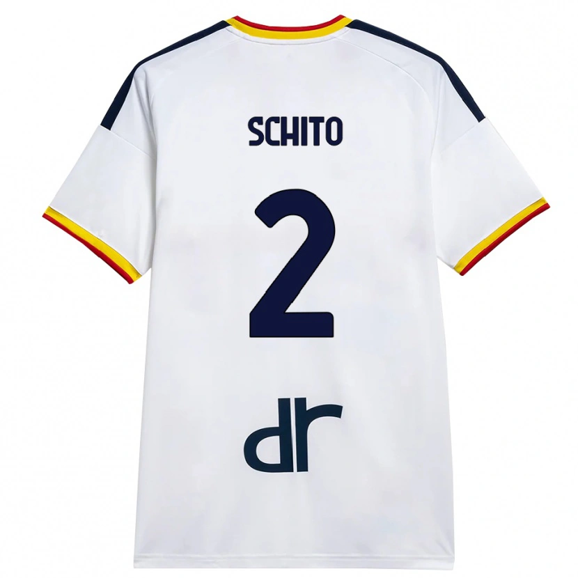 Danxen Kvinder Andrea Schito #2 Hvid Gul Rød Udebane Spillertrøjer 2026/27 Trøje T-Shirt