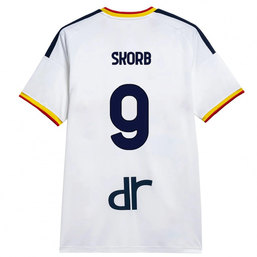 Danxen Kvinder Filip Skorb #9 Hvid Gul Rød Udebane Spillertrøjer 2026/27 Trøje T-Shirt