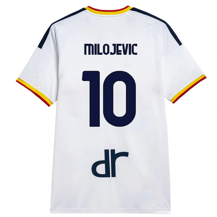 Danxen Kvinder Nemanja Milojevic #10 Hvid Gul Rød Udebane Spillertrøjer 2026/27 Trøje T-Shirt
