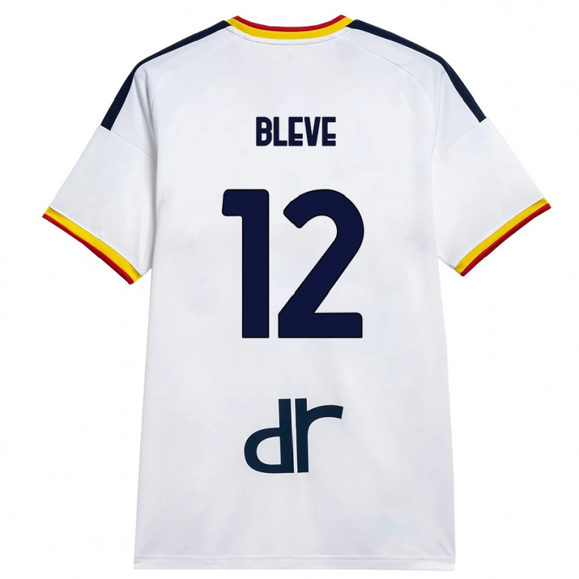 Danxen Kvinder Daniele Bleve #12 Hvid Gul Rød Udebane Spillertrøjer 2026/27 Trøje T-Shirt