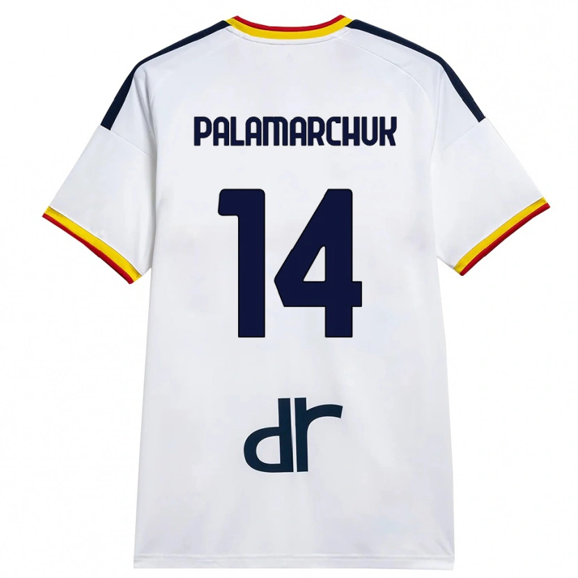 Danxen Kvinder Cristiano Palamarchuk #14 Hvid Gul Rød Udebane Spillertrøjer 2026/27 Trøje T-Shirt