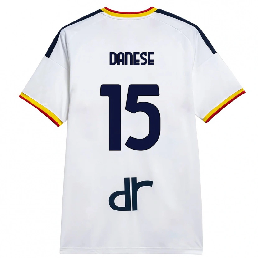 Danxen Kvinder Tommaso Danese #15 Hvid Gul Rød Udebane Spillertrøjer 2026/27 Trøje T-Shirt