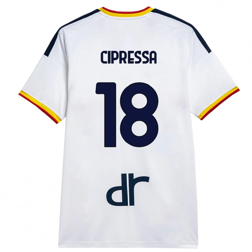 Danxen Kvinder Lorenzo Cipressa #18 Hvid Gul Rød Udebane Spillertrøjer 2026/27 Trøje T-Shirt