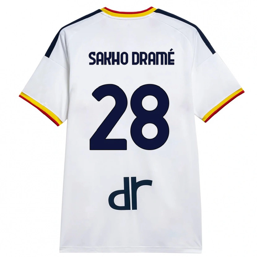 Danxen Kvinder Samba Sakho Dramé #28 Hvid Gul Rød Udebane Spillertrøjer 2026/27 Trøje T-Shirt