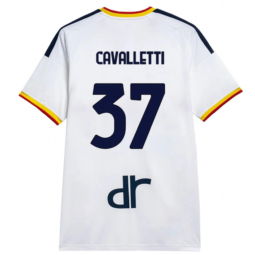 Danxen Kvinder Cristian Cavalletti #37 Hvid Gul Rød Udebane Spillertrøjer 2026/27 Trøje T-Shirt
