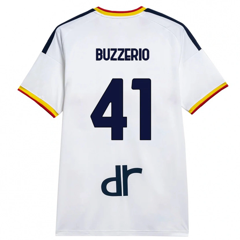 Danxen Kvinder Mattia Buzzerio #41 Hvid Gul Rød Udebane Spillertrøjer 2026/27 Trøje T-Shirt