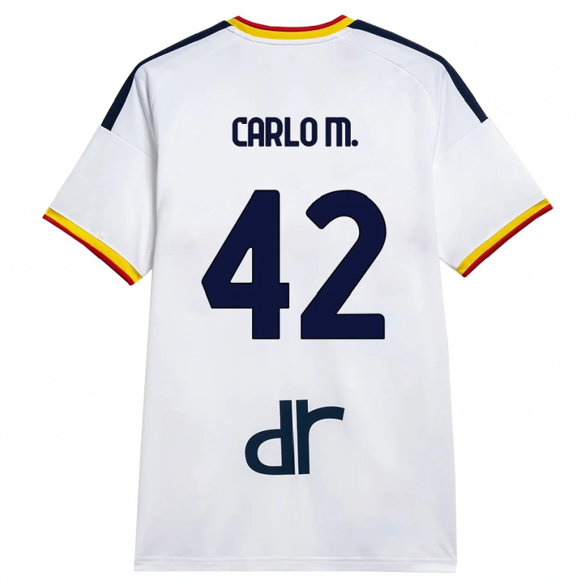 Danxen Kvinder Carlo Mariano #42 Hvid Gul Rød Udebane Spillertrøjer 2026/27 Trøje T-Shirt