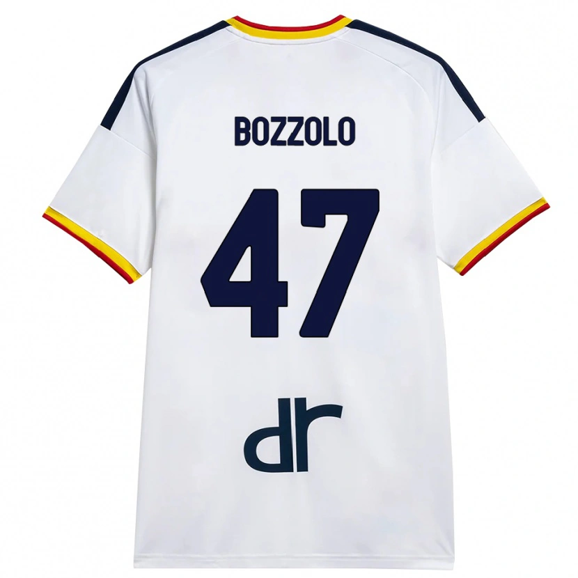 Danxen Kvinder Alessandro Bozzolo #47 Hvid Gul Rød Udebane Spillertrøjer 2026/27 Trøje T-Shirt