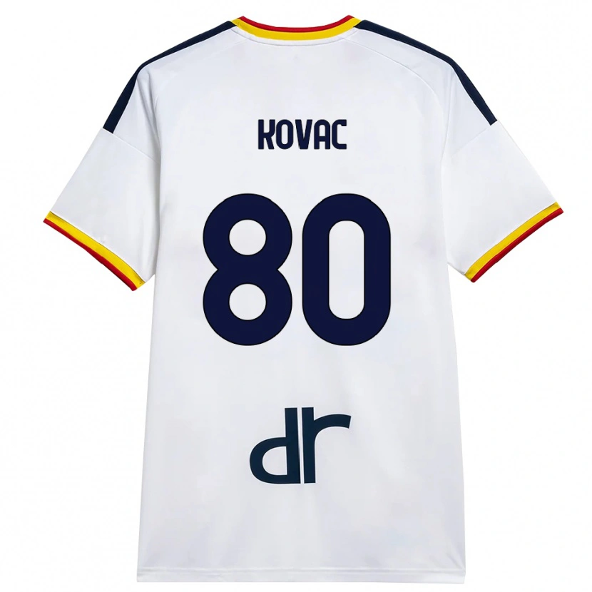Danxen Kvinder Niko Kovač #80 Hvid Gul Rød Udebane Spillertrøjer 2026/27 Trøje T-Shirt