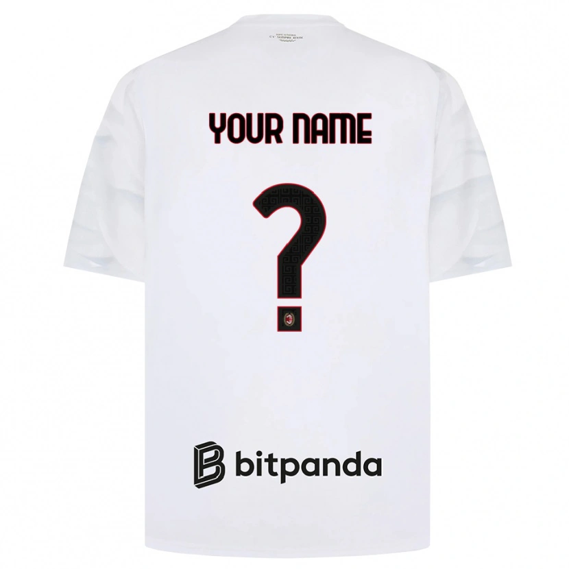 Danxen Kvinder Dit Navn #0 Hvid Rød Sort Udebane Spillertrøjer 2026/27 Trøje T-Shirt