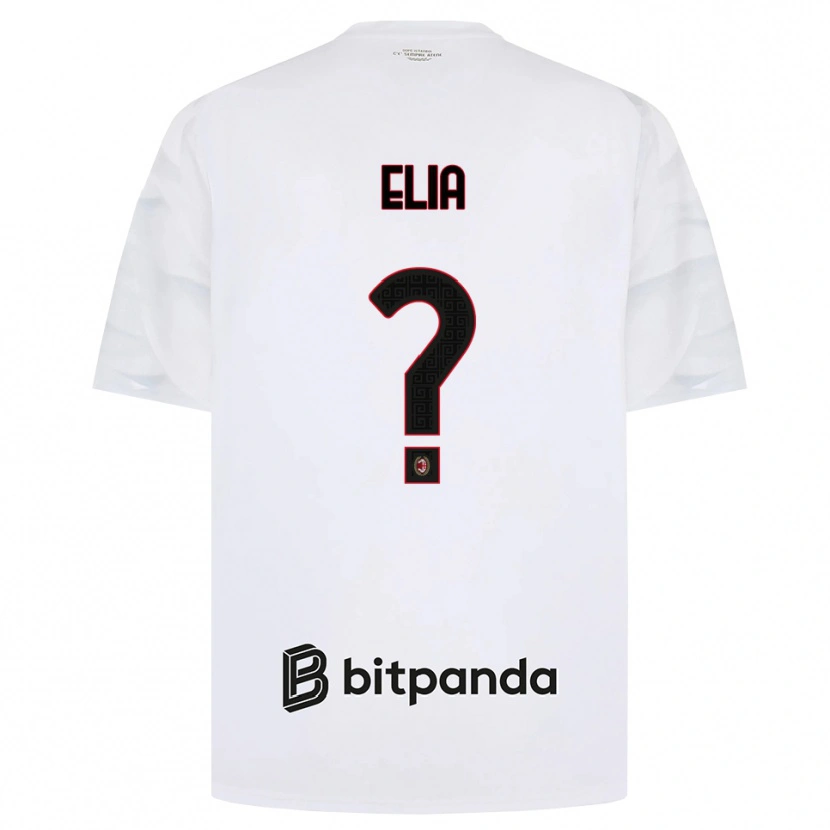 Danxen Kvinder Emanuele Elia #0 Hvid Rød Sort Udebane Spillertrøjer 2026/27 Trøje T-Shirt