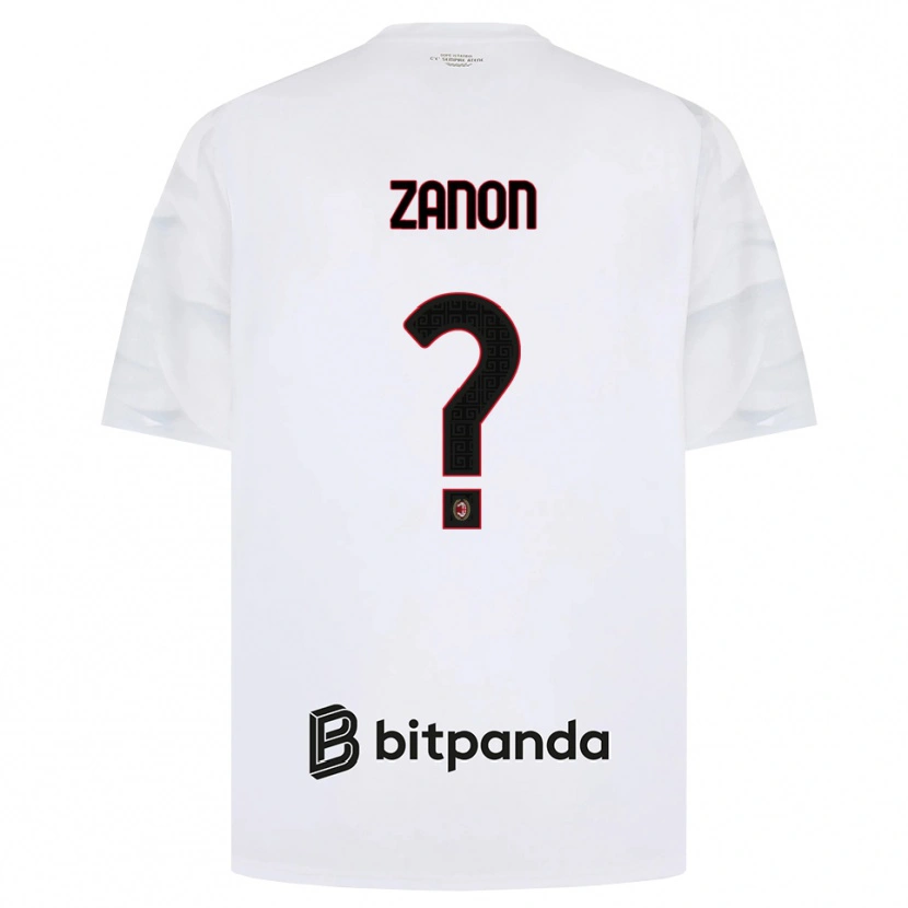 Danxen Kvinder Thomas Zanon #0 Hvid Rød Sort Udebane Spillertrøjer 2026/27 Trøje T-Shirt