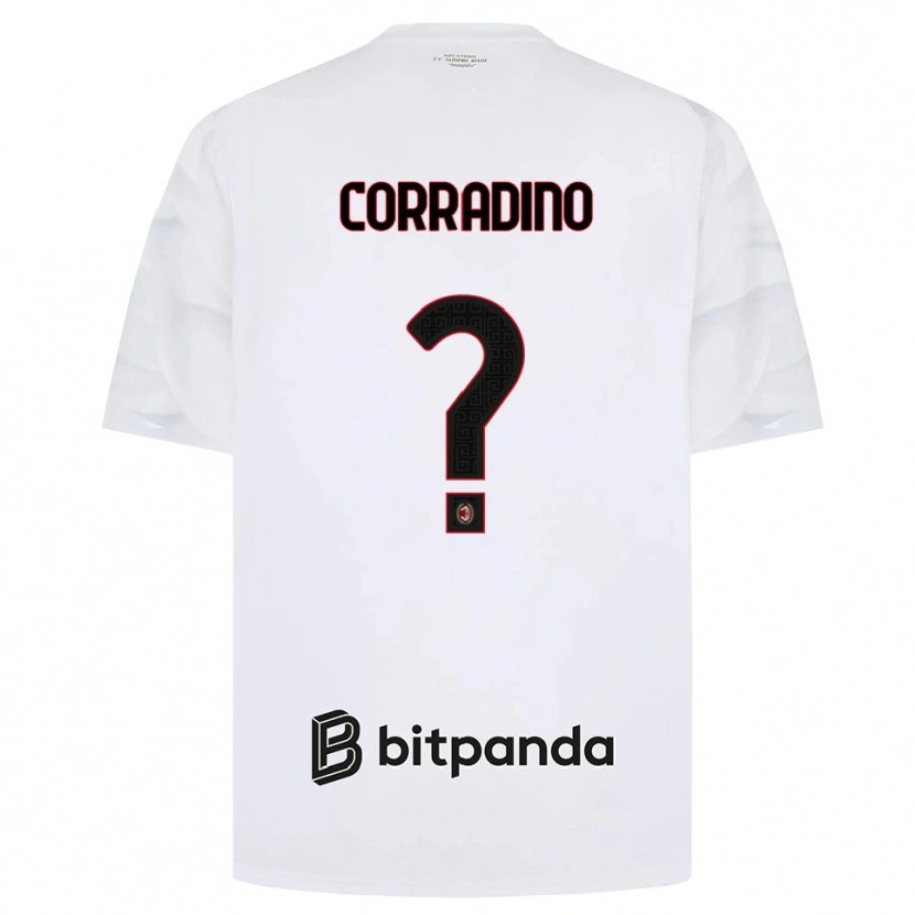 Danxen Kvinder Riccardo Corradino #0 Hvid Rød Sort Udebane Spillertrøjer 2026/27 Trøje T-Shirt