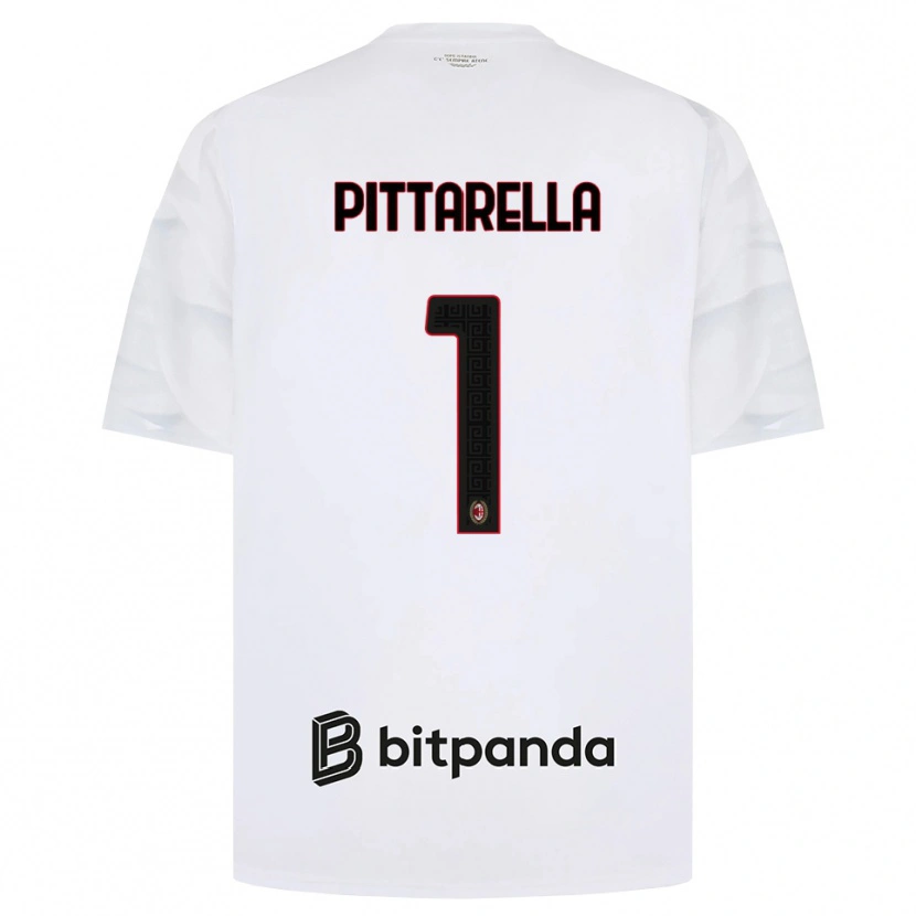 Danxen Kvinder Matteo Pittarella #1 Hvid Rød Sort Udebane Spillertrøjer 2026/27 Trøje T-Shirt