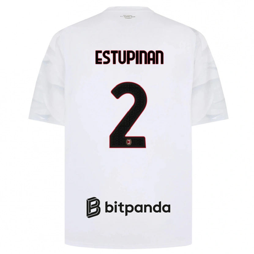 Danxen Kvinder Pervis Estupiñán #2 Hvid Rød Sort Udebane Spillertrøjer 2026/27 Trøje T-Shirt