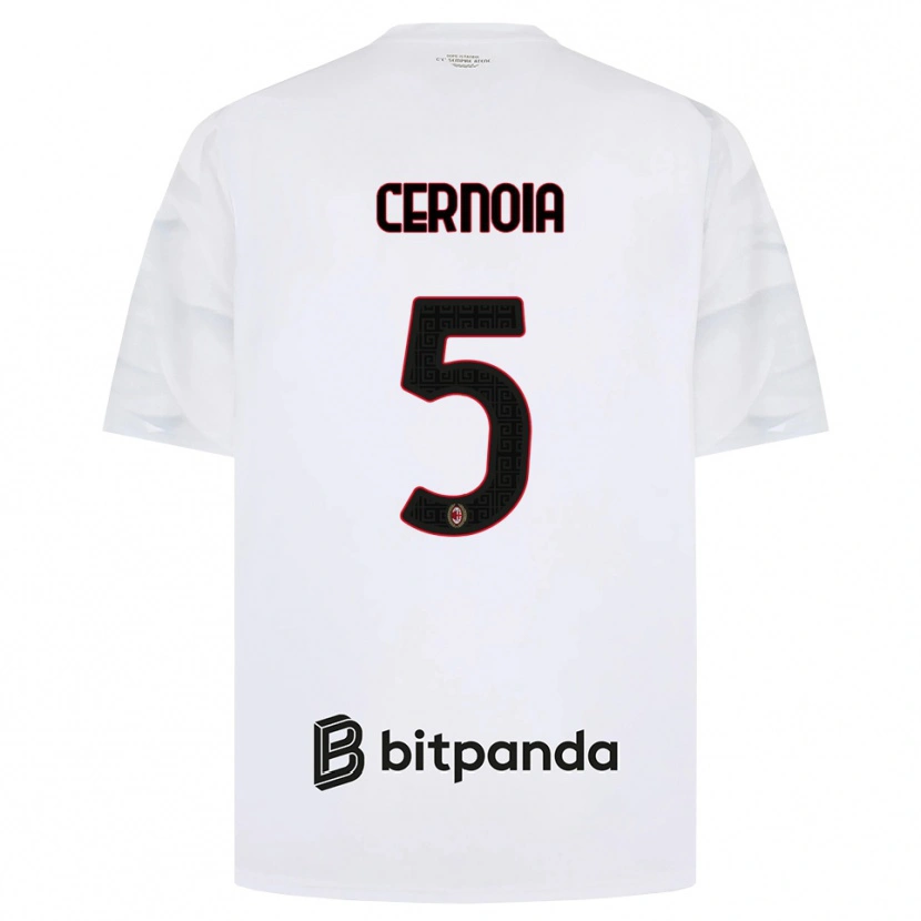 Danxen Kvinder Valentina Cernoia #5 Hvid Rød Sort Udebane Spillertrøjer 2026/27 Trøje T-Shirt