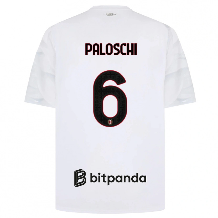 Danxen Kvinder Dorian Paloschi #6 Hvid Rød Sort Udebane Spillertrøjer 2026/27 Trøje T-Shirt
