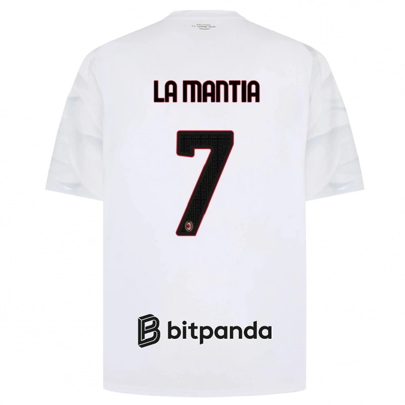 Danxen Kvinder Simon La Mantia #7 Hvid Rød Sort Udebane Spillertrøjer 2026/27 Trøje T-Shirt