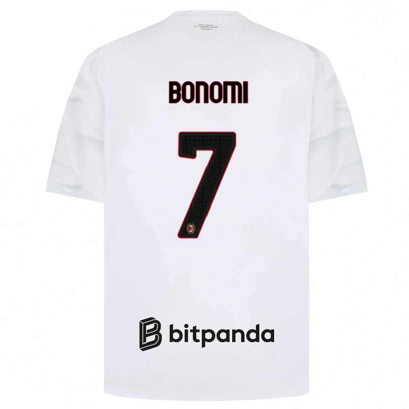 Danxen Kvinder Alessandro Bonomi #7 Hvid Rød Sort Udebane Spillertrøjer 2026/27 Trøje T-Shirt