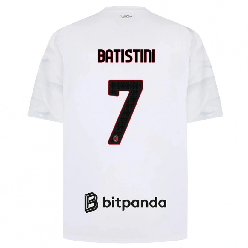 Danxen Kvinder Simone Batistini #7 Hvid Rød Sort Udebane Spillertrøjer 2026/27 Trøje T-Shirt