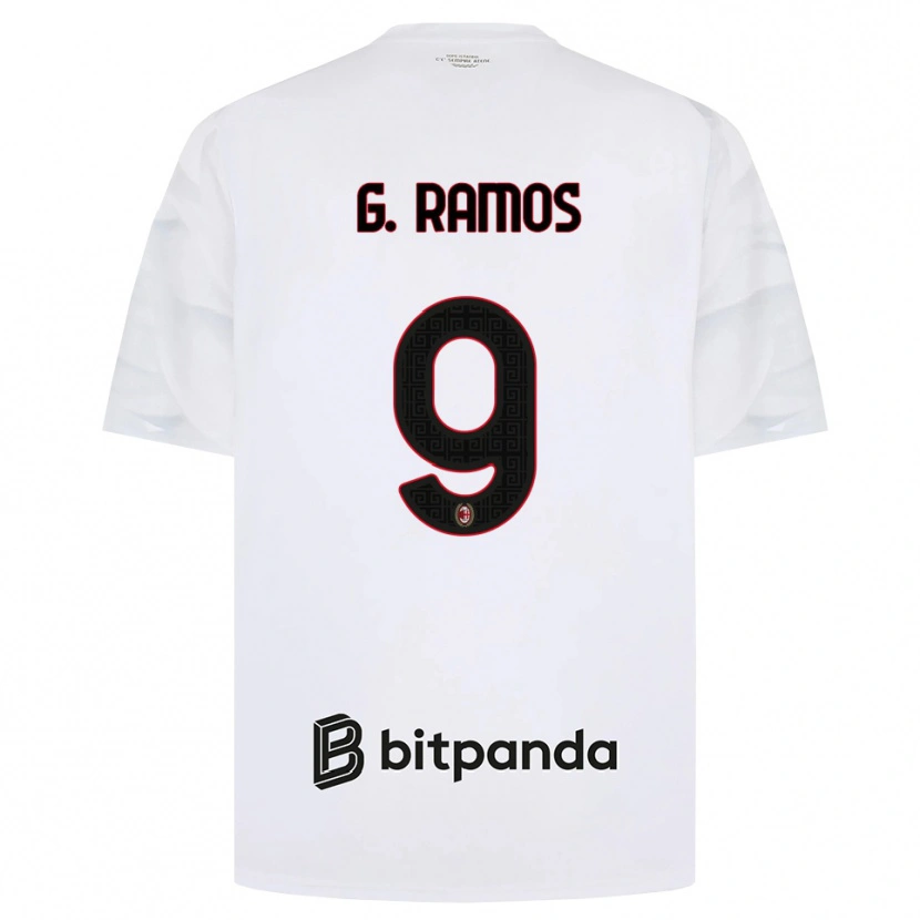Danxen Kvinder Gonçalo Ramos #9 Hvid Rød Sort Udebane Spillertrøjer 2026/27 Trøje T-Shirt