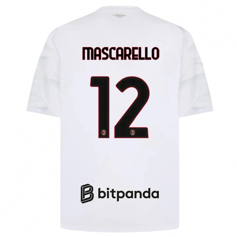 Danxen Kvinder Marta Mascarello #12 Hvid Rød Sort Udebane Spillertrøjer 2026/27 Trøje T-Shirt