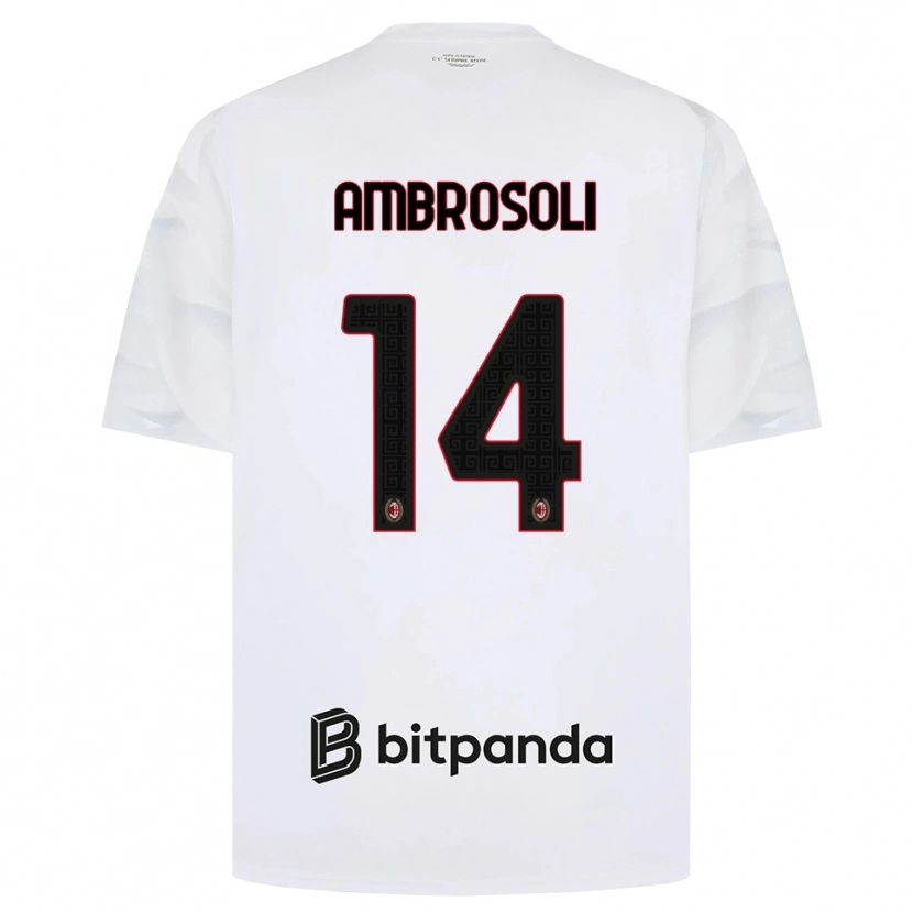 Danxen Kvinder Pietro Ambrosoli #14 Hvid Rød Sort Udebane Spillertrøjer 2026/27 Trøje T-Shirt