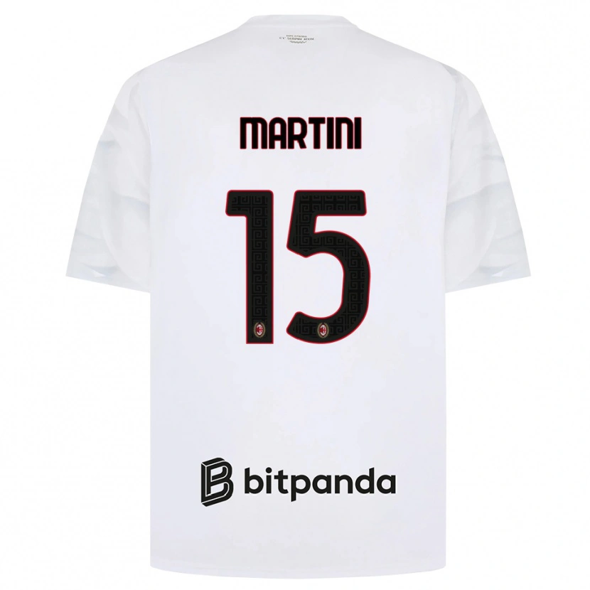 Danxen Kvinder Thomas Martini #15 Hvid Rød Sort Udebane Spillertrøjer 2026/27 Trøje T-Shirt