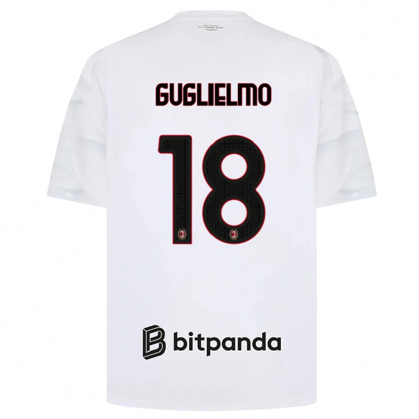 Danxen Kvinder Tommaso Guglielmo #18 Hvid Rød Sort Udebane Spillertrøjer 2026/27 Trøje T-Shirt