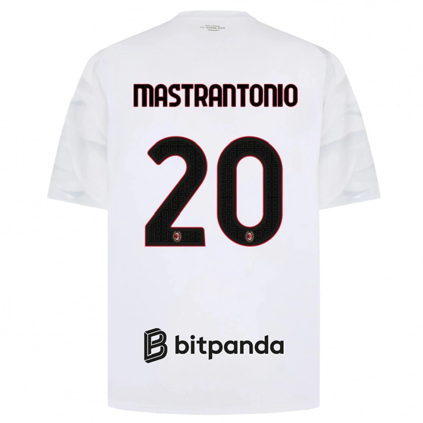Danxen Kvinder Davide Mastrantonio #20 Hvid Rød Sort Udebane Spillertrøjer 2026/27 Trøje T-Shirt