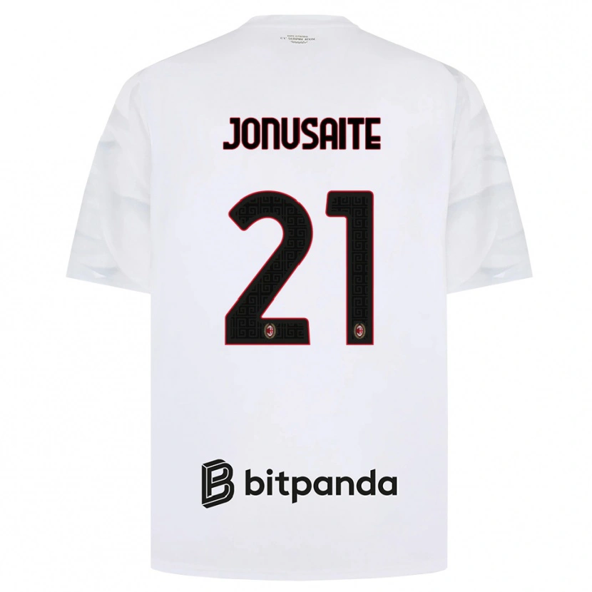 Danxen Kvinder Rimante Jonusaite #21 Hvid Rød Sort Udebane Spillertrøjer 2026/27 Trøje T-Shirt