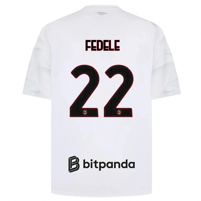 Danxen Kvinder Noemi Fedele #22 Hvid Rød Sort Udebane Spillertrøjer 2026/27 Trøje T-Shirt