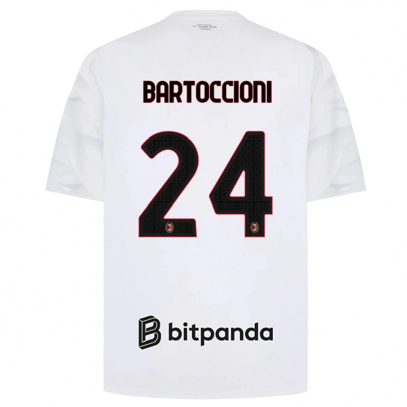 Danxen Kvinder Andrea Bartoccioni #24 Hvid Rød Sort Udebane Spillertrøjer 2026/27 Trøje T-Shirt