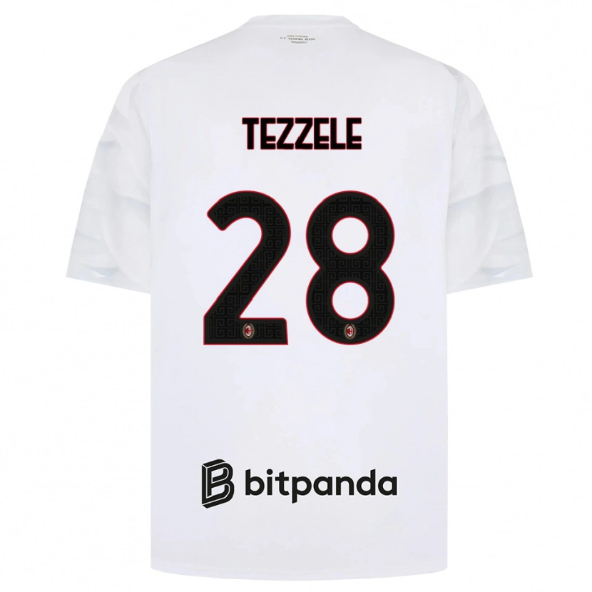 Danxen Kvinder Matteo Tezzele #28 Hvid Rød Sort Udebane Spillertrøjer 2026/27 Trøje T-Shirt