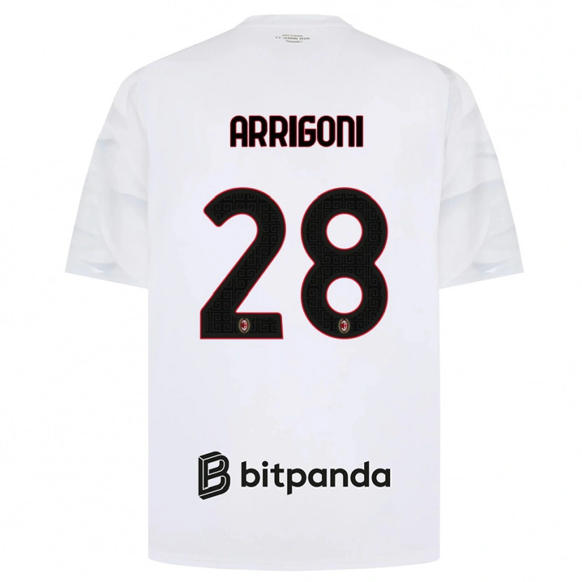 Danxen Kvinder Giorgia Arrigoni #28 Hvid Rød Sort Udebane Spillertrøjer 2026/27 Trøje T-Shirt