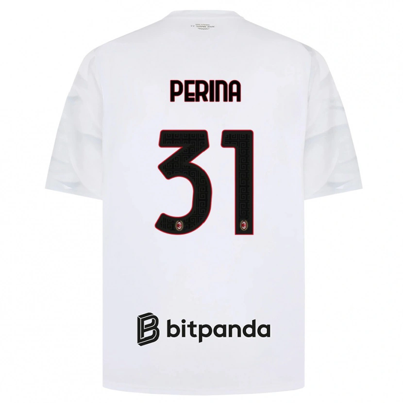 Danxen Kvinder Gioele Perina #31 Hvid Rød Sort Udebane Spillertrøjer 2026/27 Trøje T-Shirt