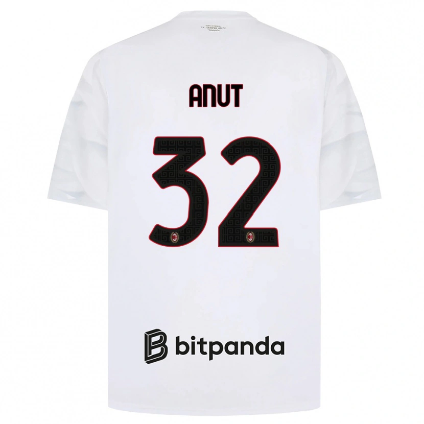Danxen Kvinder Niccolo Anut #32 Hvid Rød Sort Udebane Spillertrøjer 2026/27 Trøje T-Shirt