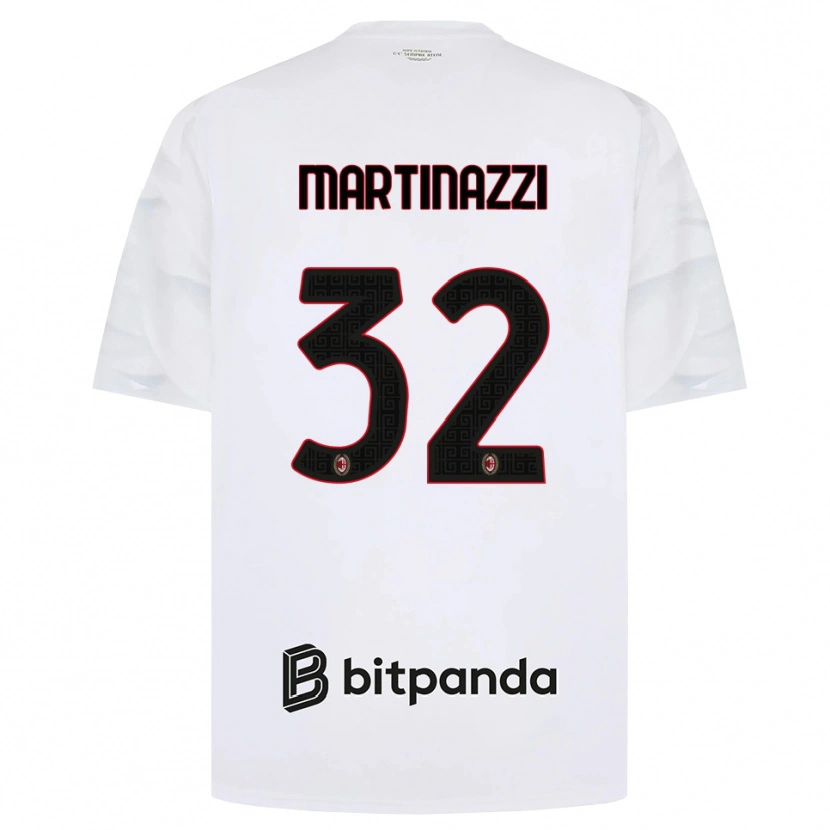 Danxen Kvinder Luca Martinazzi #32 Hvid Rød Sort Udebane Spillertrøjer 2026/27 Trøje T-Shirt