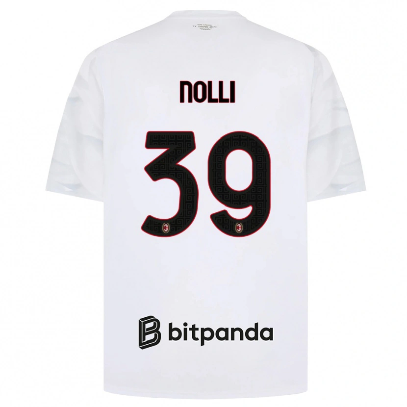 Danxen Kvinder Luca Nolli #39 Hvid Rød Sort Udebane Spillertrøjer 2026/27 Trøje T-Shirt
