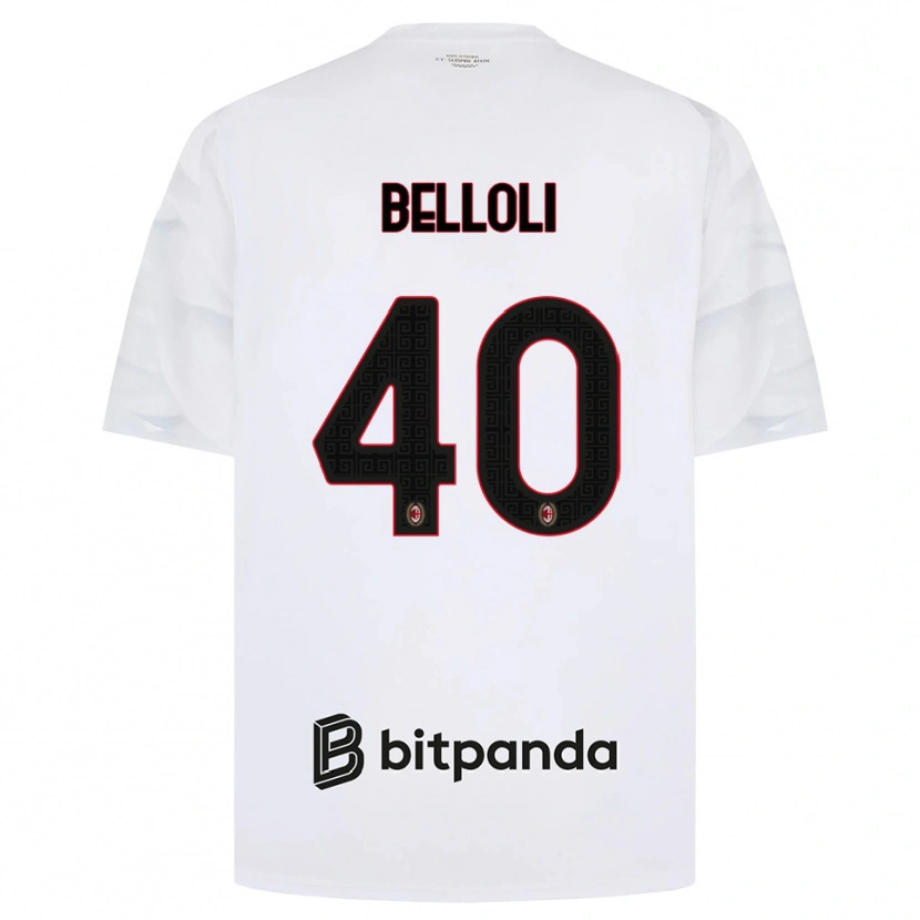 Danxen Kvinder Sofia Belloli #40 Hvid Rød Sort Udebane Spillertrøjer 2026/27 Trøje T-Shirt