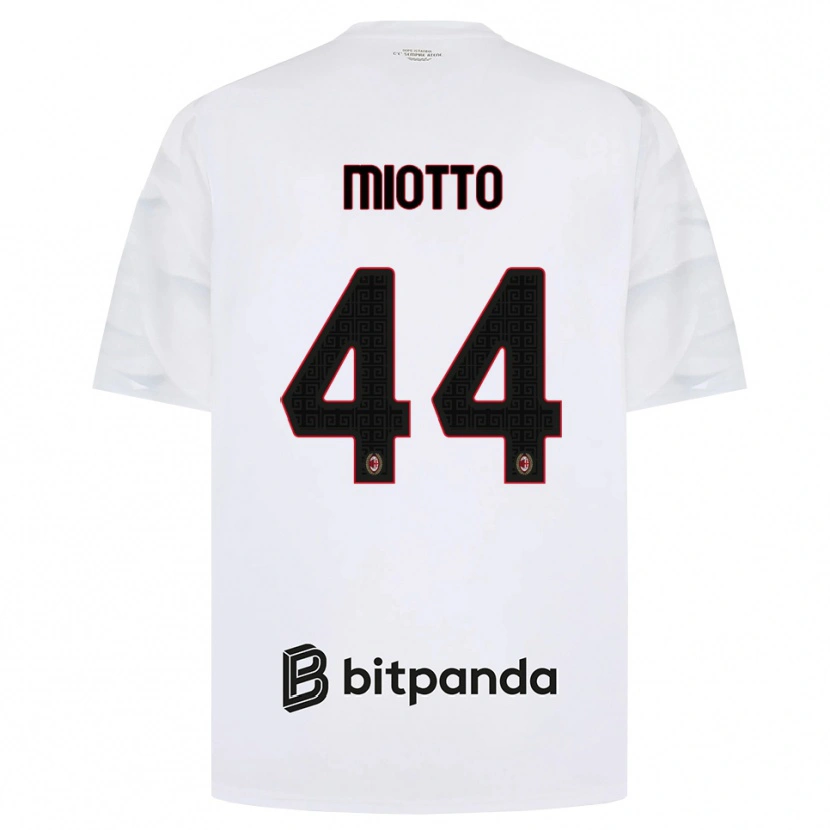 Danxen Kvinder Giorgia Miotto #44 Hvid Rød Sort Udebane Spillertrøjer 2026/27 Trøje T-Shirt
