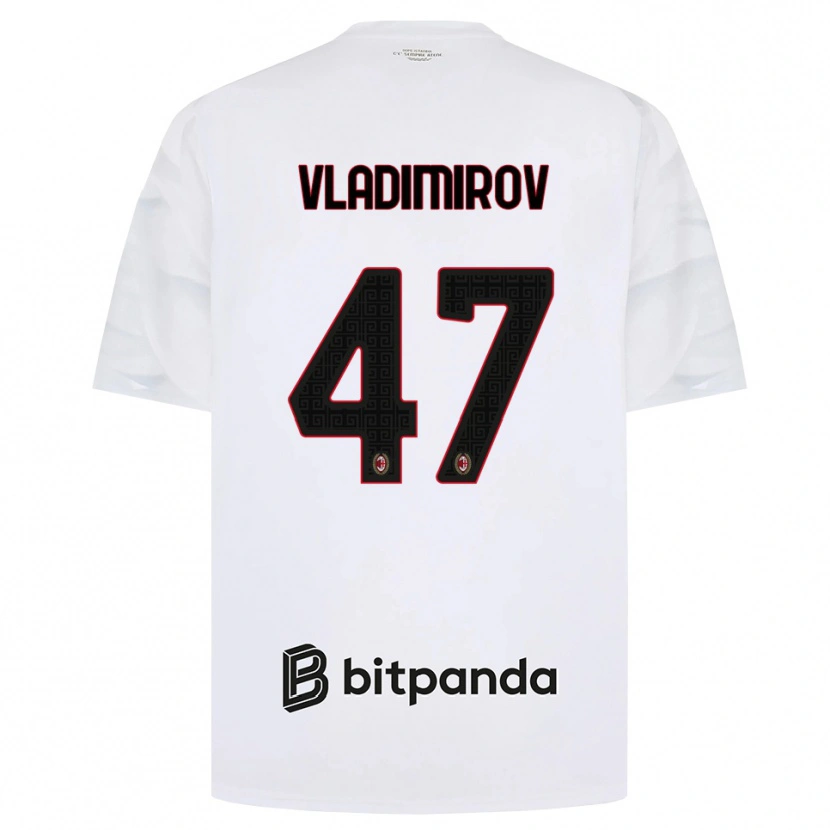 Danxen Kvinder Valeri Vladimirov #47 Hvid Rød Sort Udebane Spillertrøjer 2026/27 Trøje T-Shirt