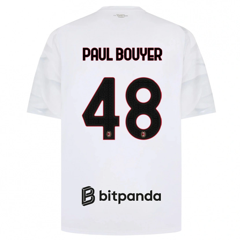 Danxen Kvinder Léo Paul Bouyer #48 Hvid Rød Sort Udebane Spillertrøjer 2026/27 Trøje T-Shirt