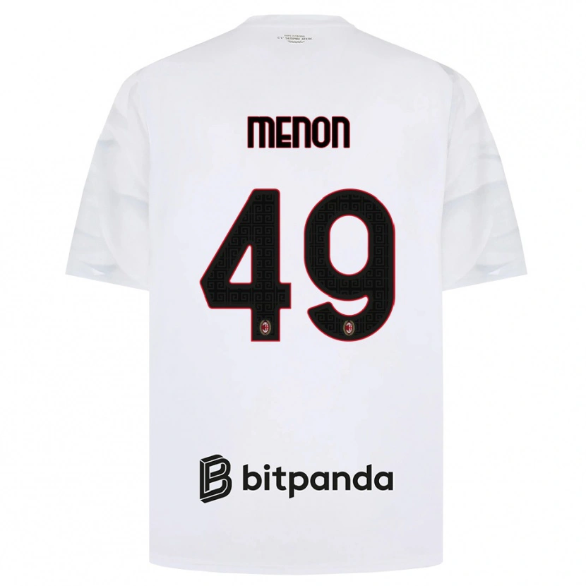 Danxen Kvinder Luca Menon #49 Hvid Rød Sort Udebane Spillertrøjer 2026/27 Trøje T-Shirt