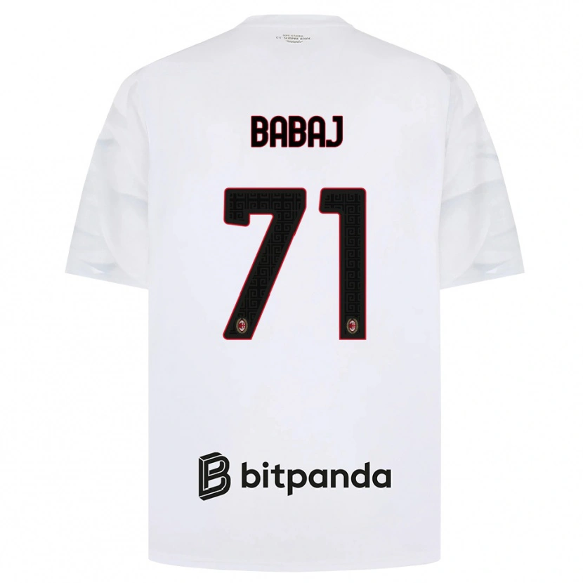 Danxen Kvinder Aron Babaj #71 Hvid Rød Sort Udebane Spillertrøjer 2026/27 Trøje T-Shirt