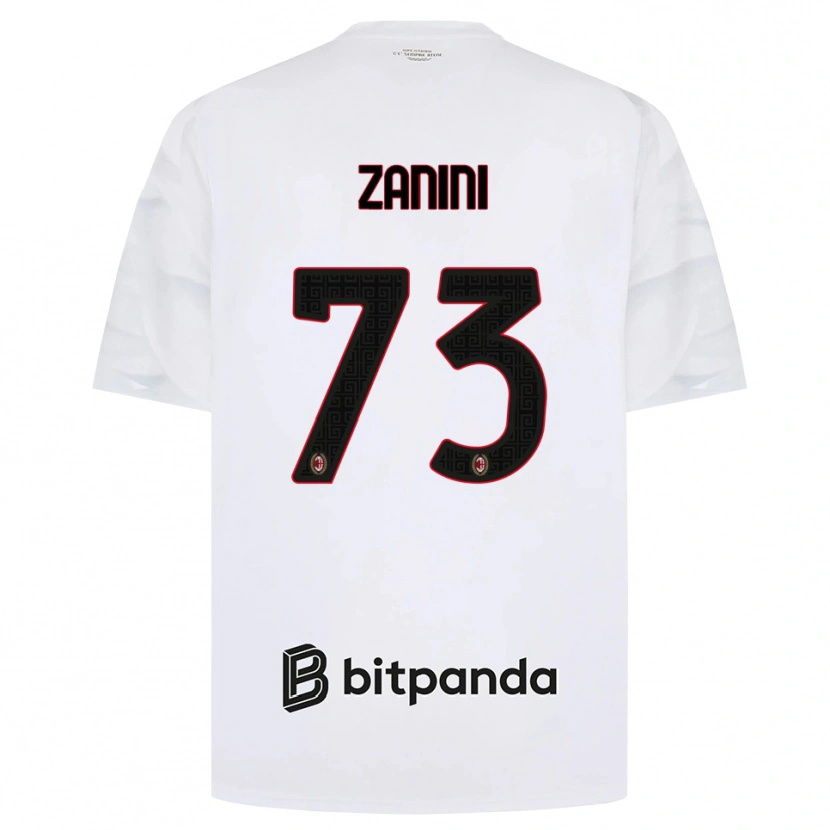 Danxen Kvinder Paola Zanini #73 Hvid Rød Sort Udebane Spillertrøjer 2026/27 Trøje T-Shirt